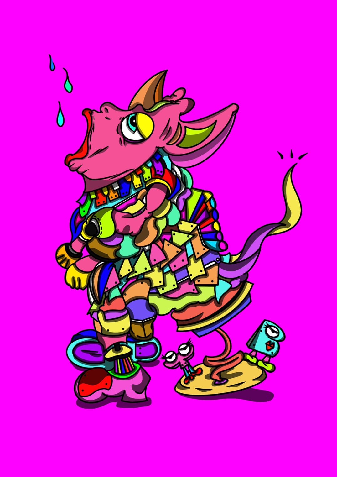 Mini Canvas — Pink Dragon