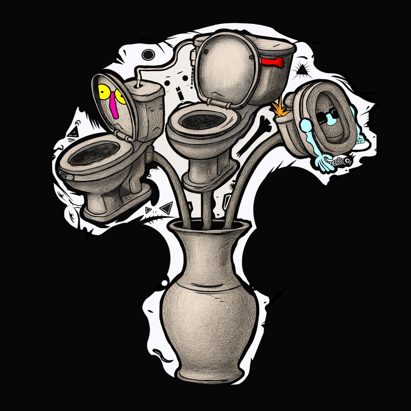 Mini Canvas — Toilet Vase