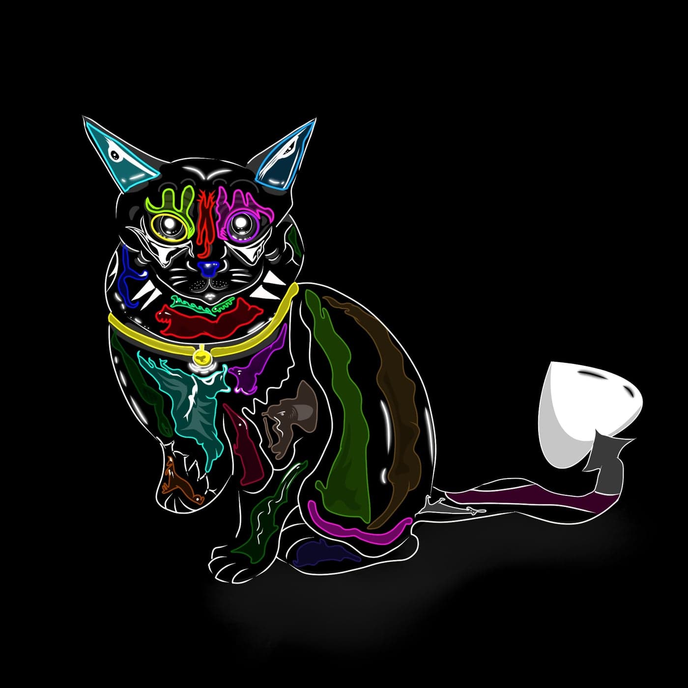 Mini Canvas — Neon Cat